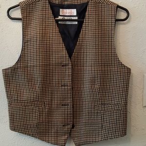 Rafaella Brown and Black Checkered Vest